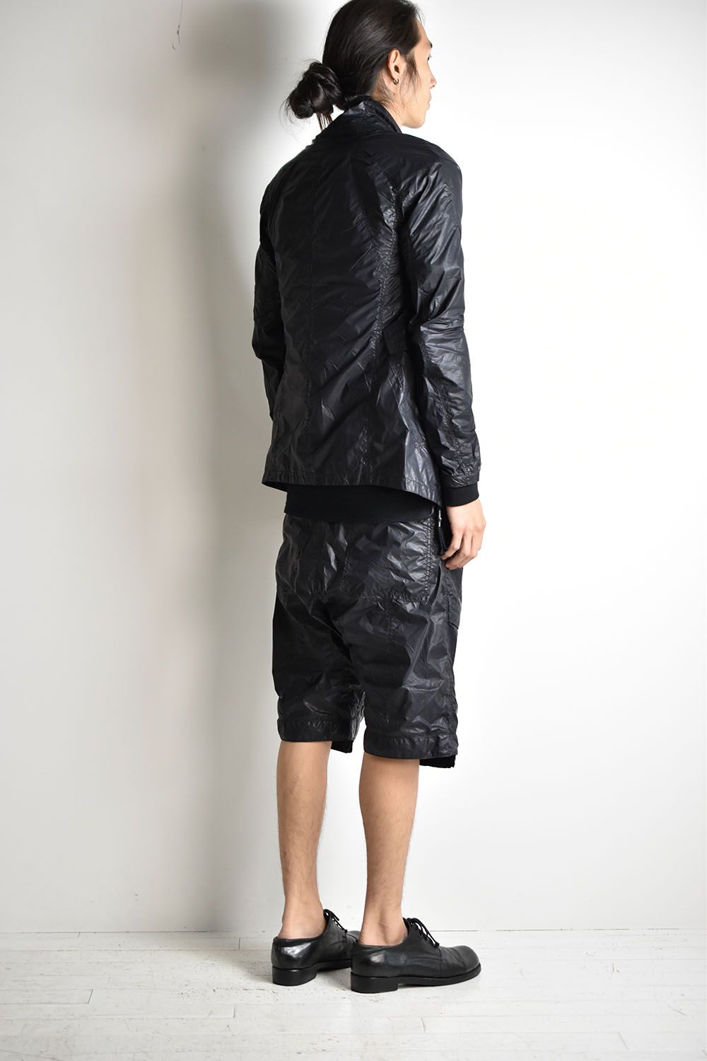 Carbon Coating Nylon Drop Crotch Short Pants"Black" /カーボンコーティングナイロンドロップクロッチショートパンツ"ブラック"