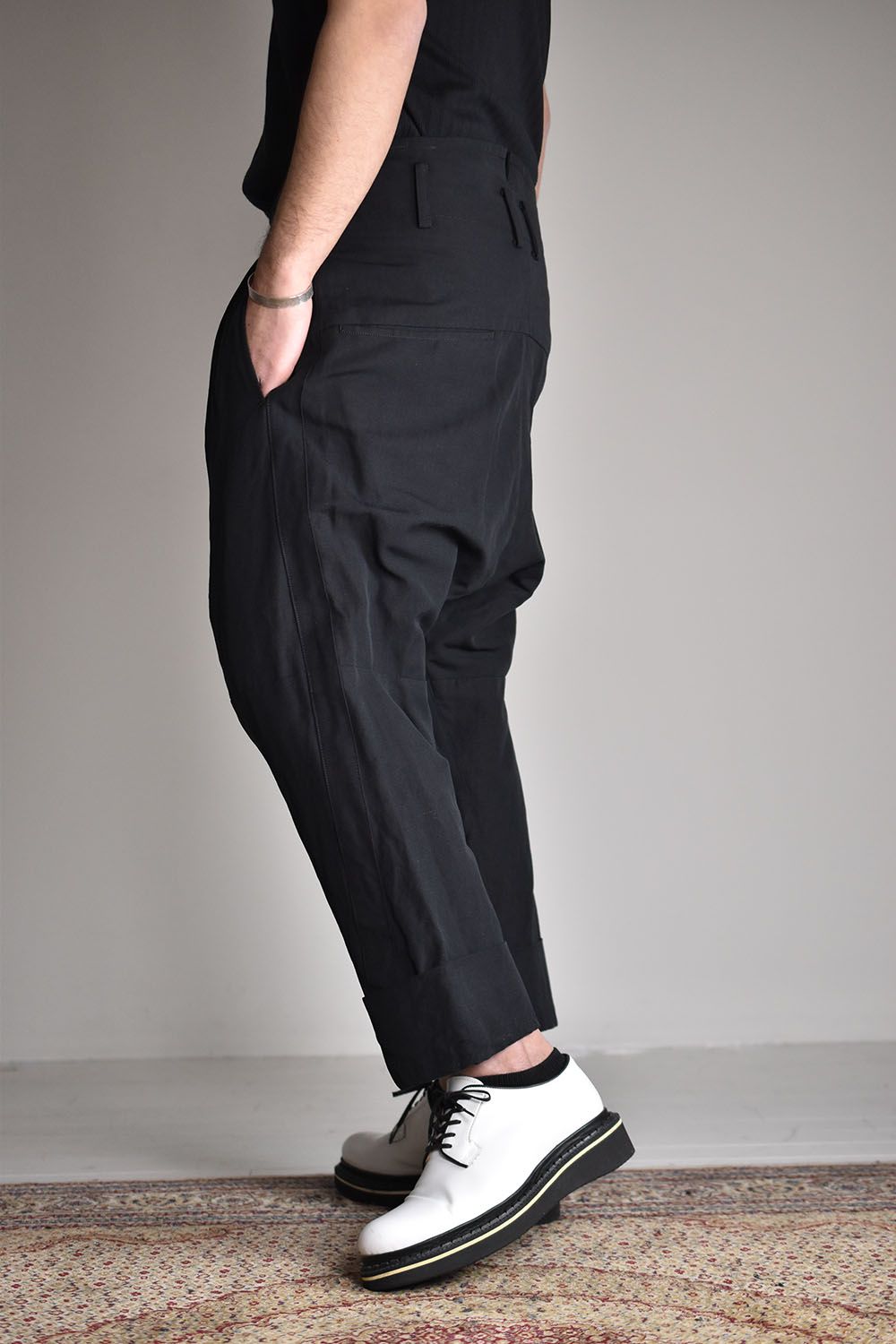 Drop Crotch 2Tuck  Pants"Black"/ドロップクロッチ2タックパンツ"ブラック"