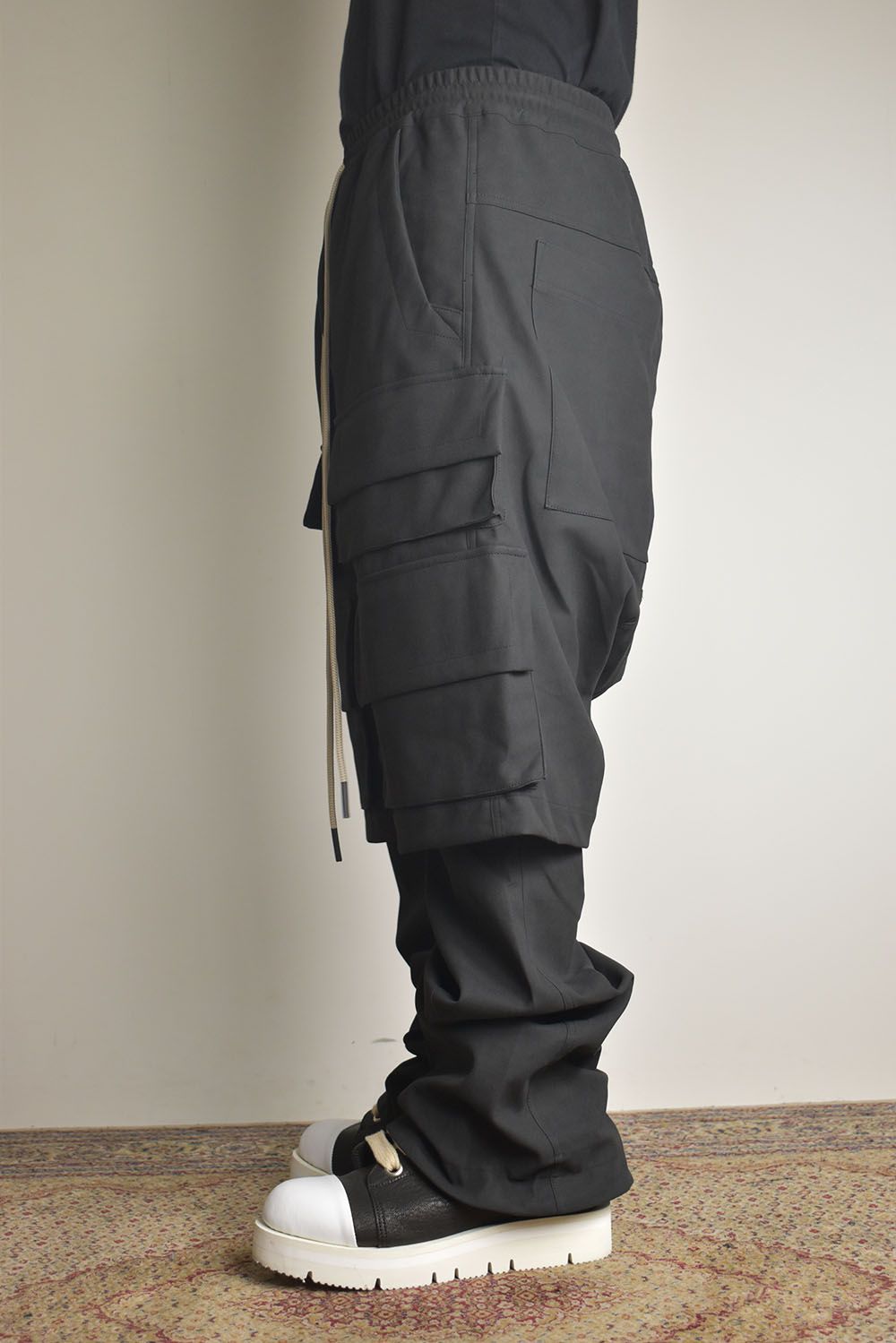 Synthetic Leather Suede Layerd Boots Cut "Black " / シンセティックレザースウェードレイヤードブーツカット "ブラック"