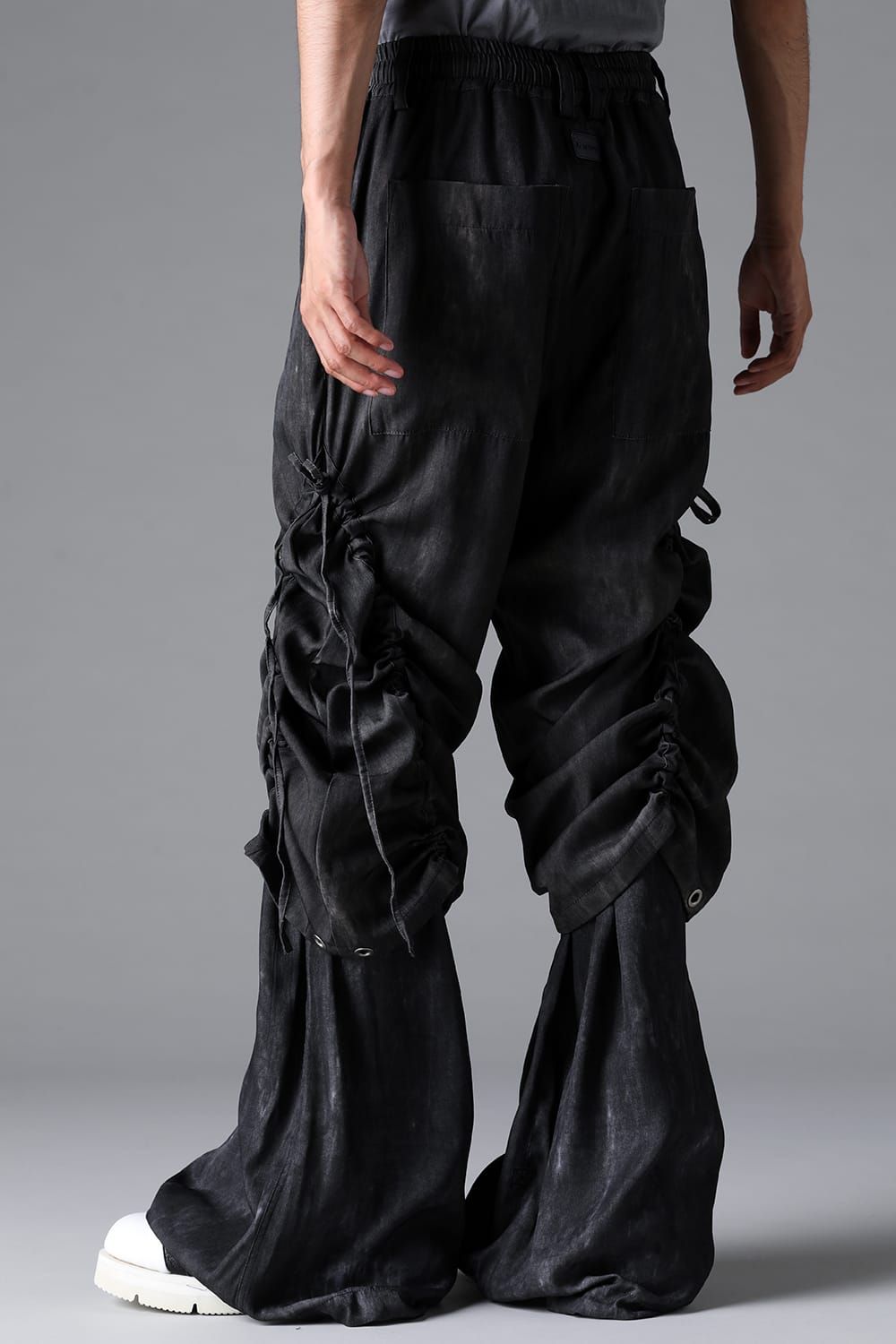 《2026SS先行予約》Layerd Gather Wide Pants"Black / Uneven D.Grey / Uneven Grey" / レイヤードギャザーワイドパンツ"ブラック/アンイーブンダークグレー/アンイーブングレー"