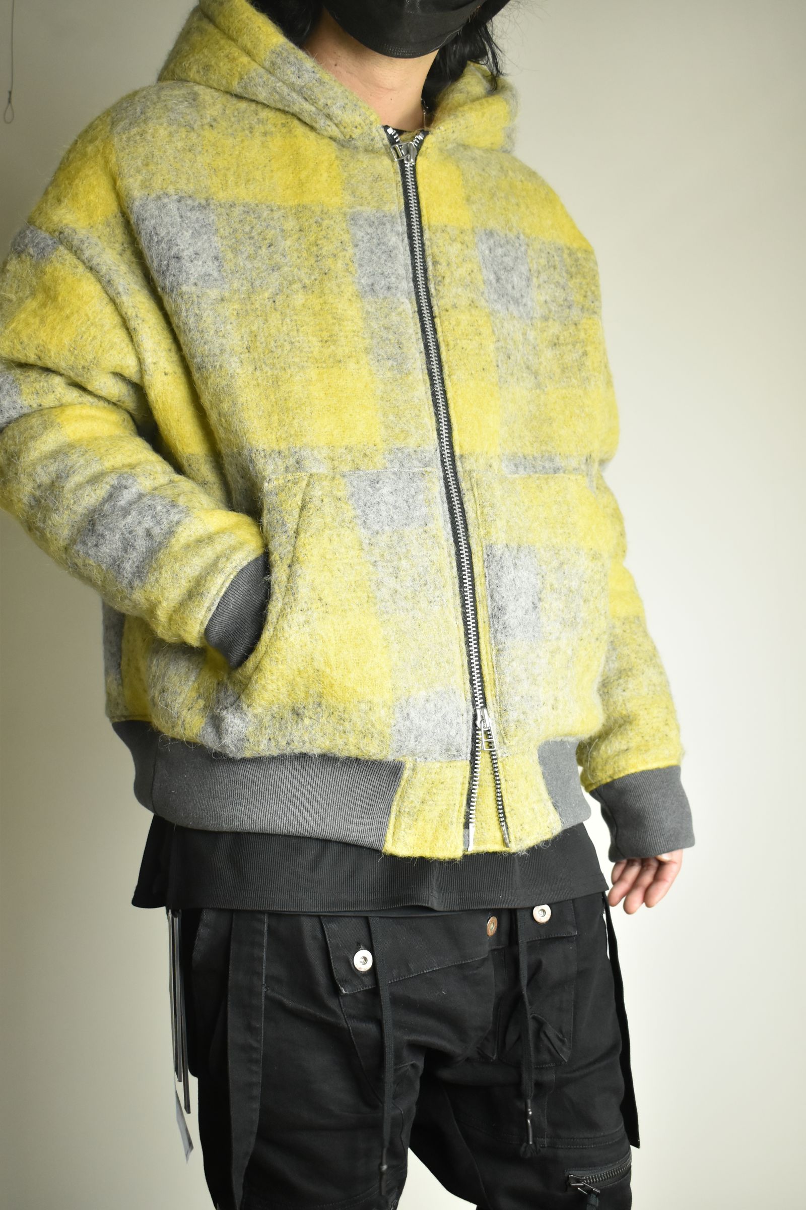 《2026AW先行予約》Plaid Padded Hoodie"Yellow" / プレイドパデッドフーディ"イエロー"