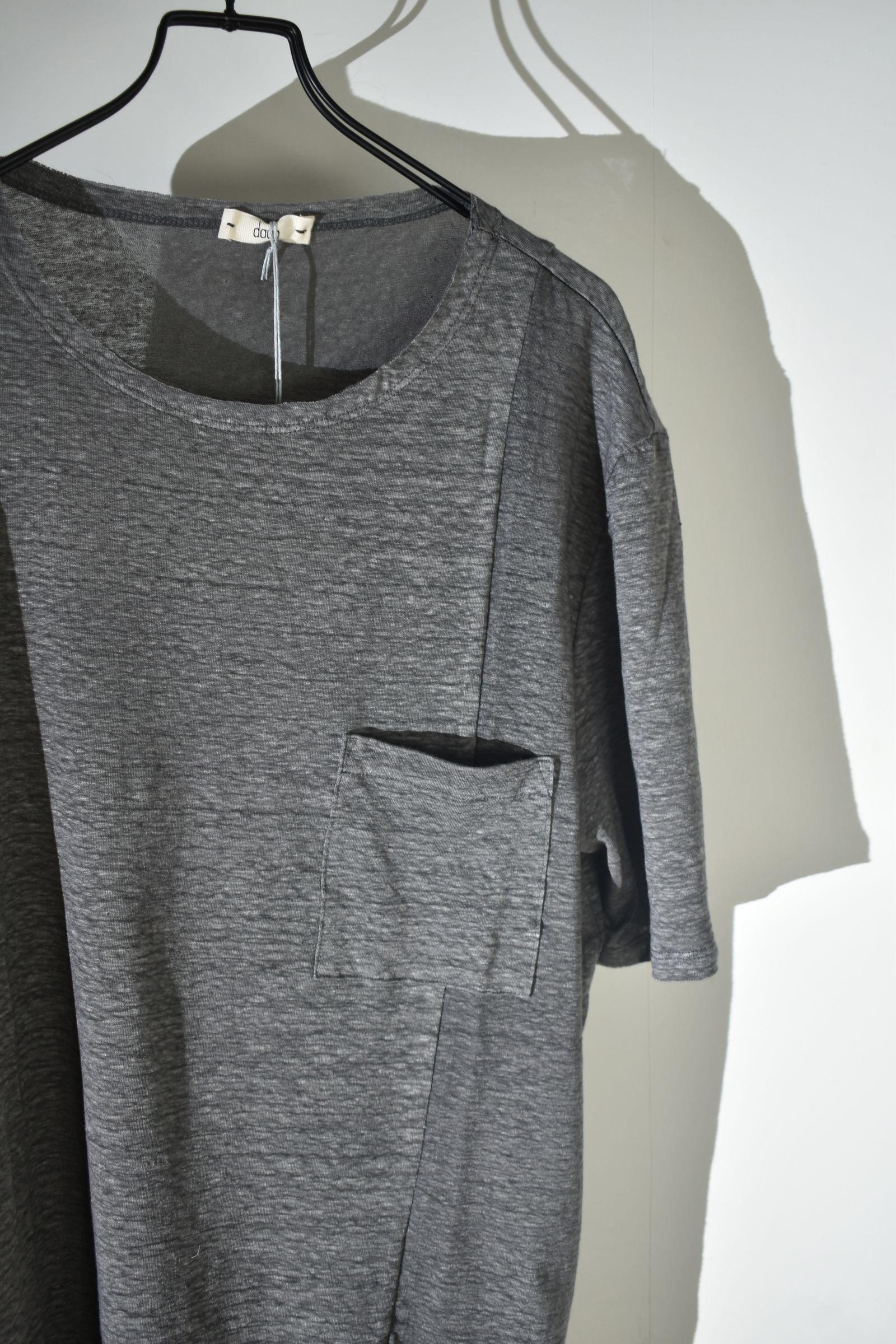 Side Panel Large Tee Shirts W/Pocket"Dark Grey" / サイドパネルラージTee"ダークグレー"
