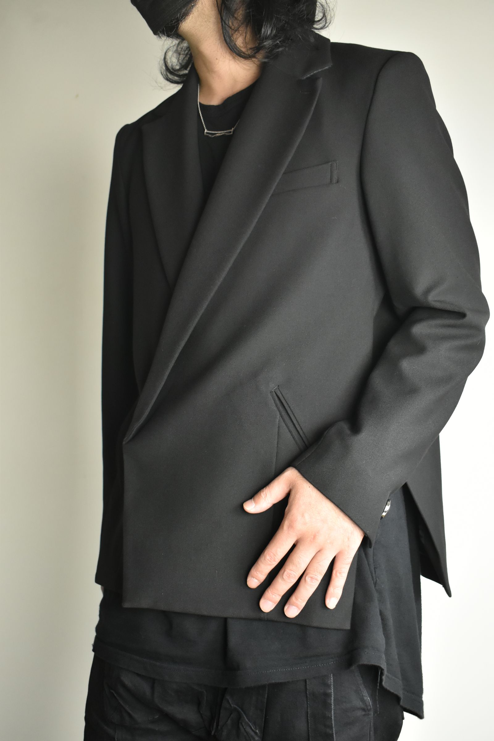 Notch Lapel Double Breasted Tailored Jacket "Black" / ノッチドラペルダブルブレストテーラードジャケット"ブラック"