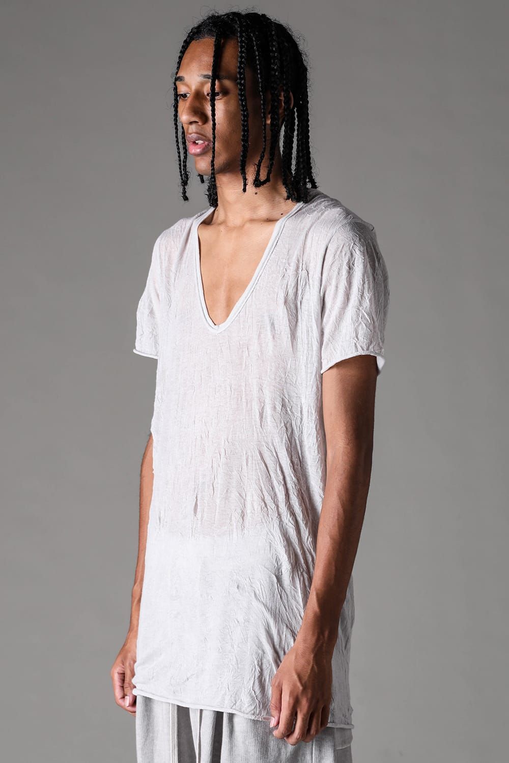 《2027SS先行予約》Washed Guize V-Neck Tee"Black / White /L.Grey /Grey" / ウォッシュドガーゼVネックTee"ブラック / ホワイト /ライトグレー /グレー"