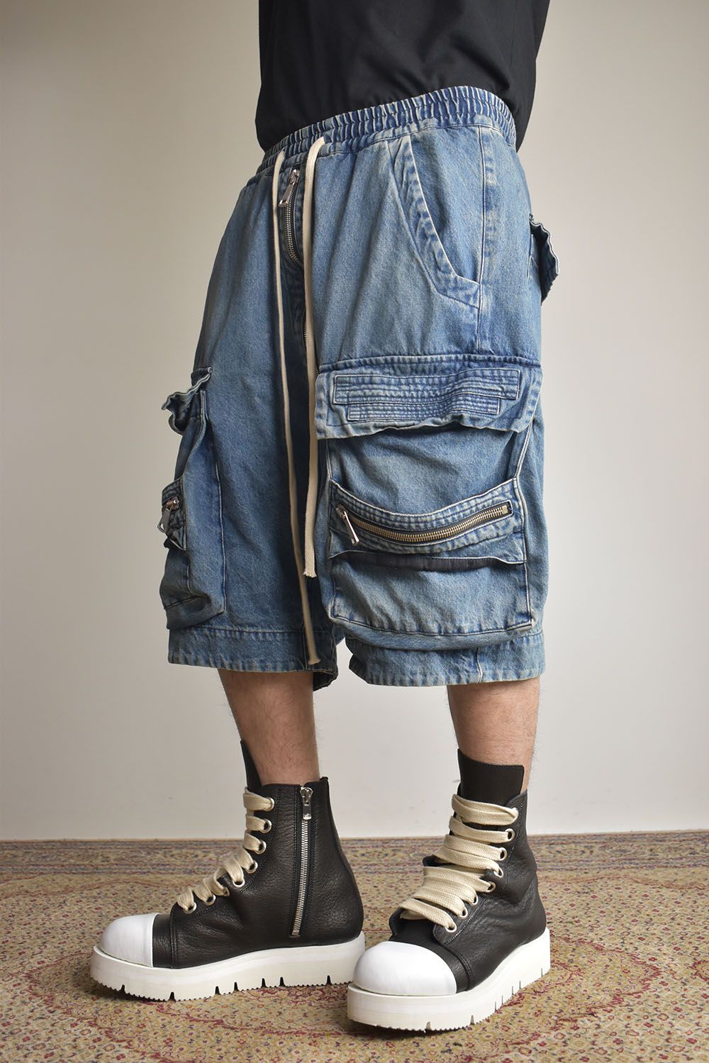 Vintage Denim Military Shorts"Blue" / ヴィンテージデニムミリタリーショーツ"ブルー"