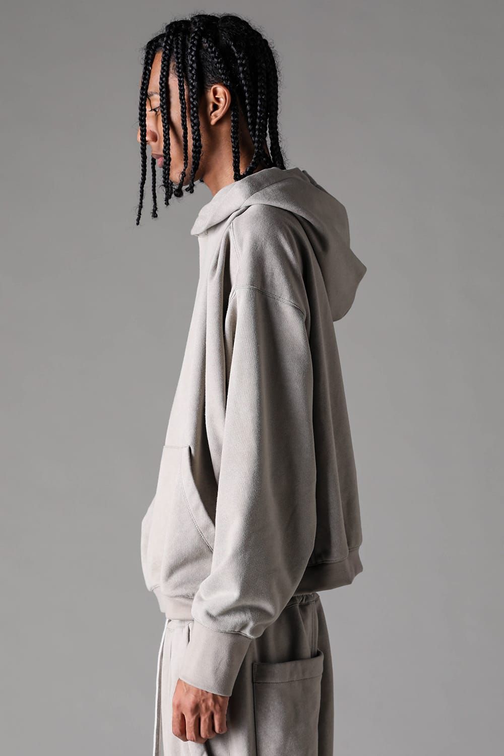 《2027SS先行予約》French Terry Pullover Hoodie "Black / Grey / L.Beige"/ フレンチテリー裏毛プルオーバーフーディ"ブラック / グレー /ライトベージュ"
