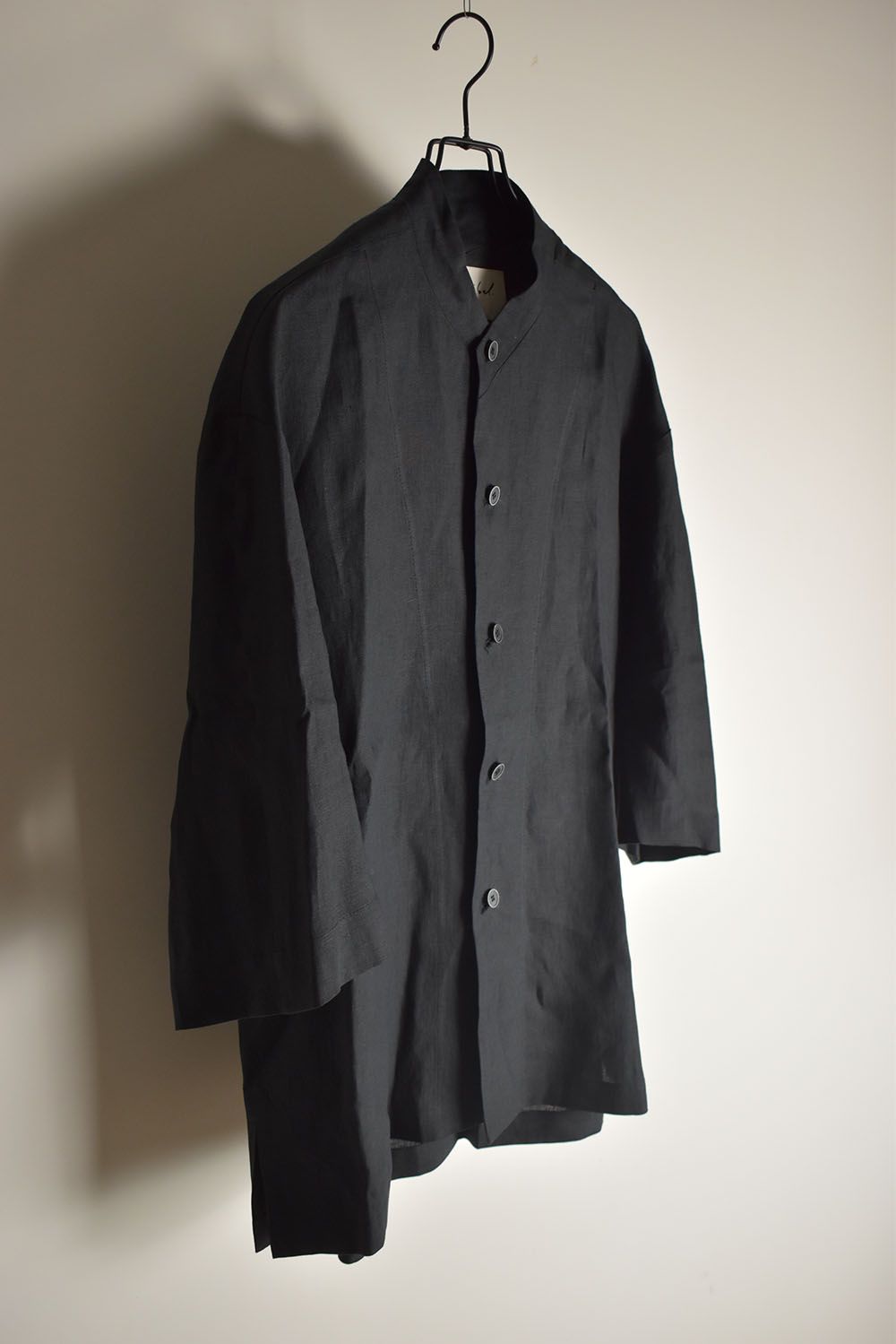 Elbow Length Band Collar Shirts"Lamp Black" / エルボーレングスバンドカラーシャツ"ランプブラック"