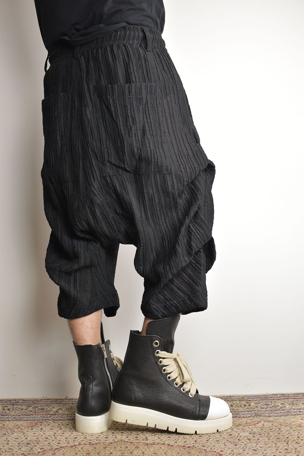 Sheer Yoryu Tuck Shorts"Black" / シアータックショーツ"ブラック"