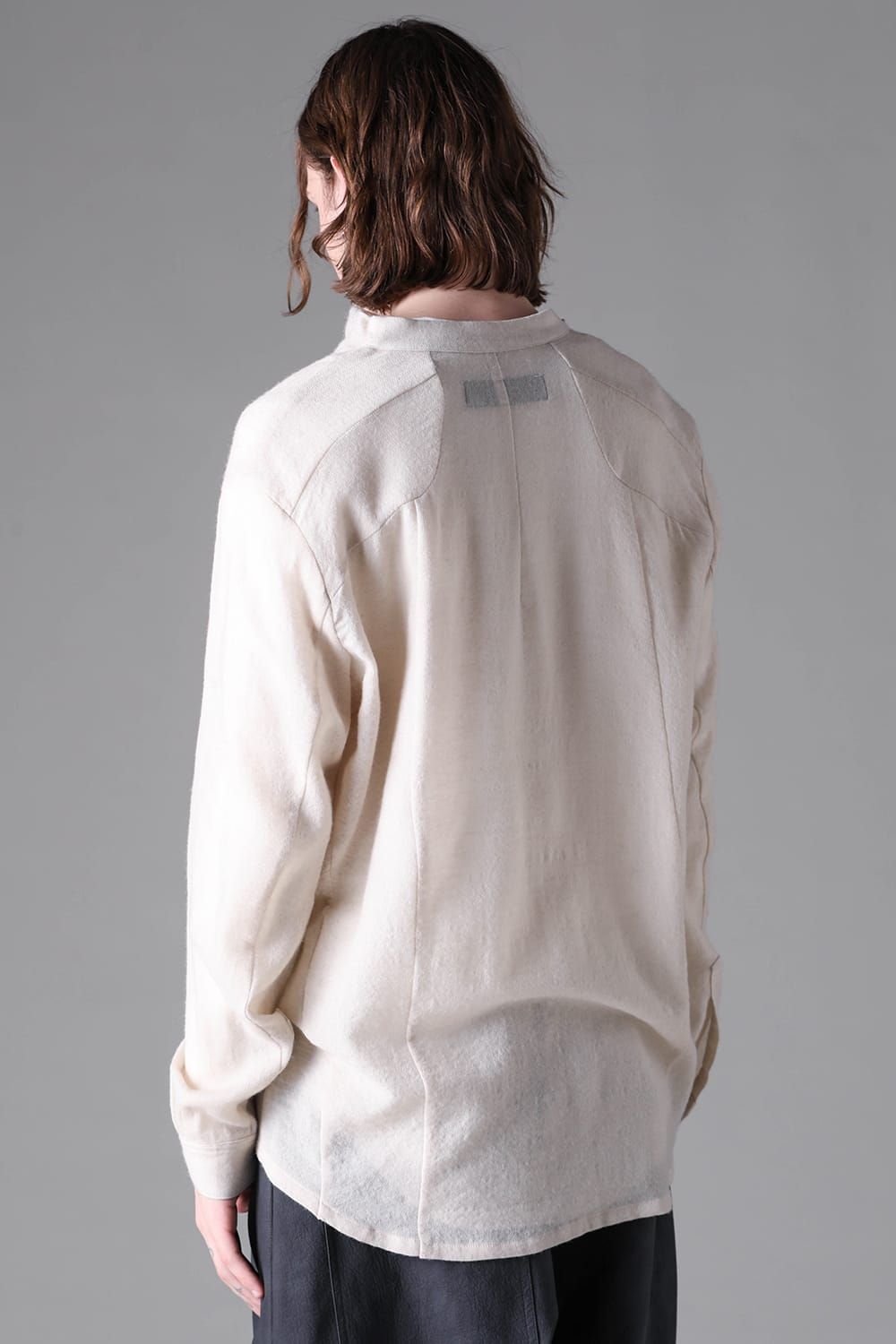 《2026AW先行予約》Fluid  High Neck Shirts"Black / Ivory" /  フルイド ハイネックシャツ"ブラック/アイボリー"