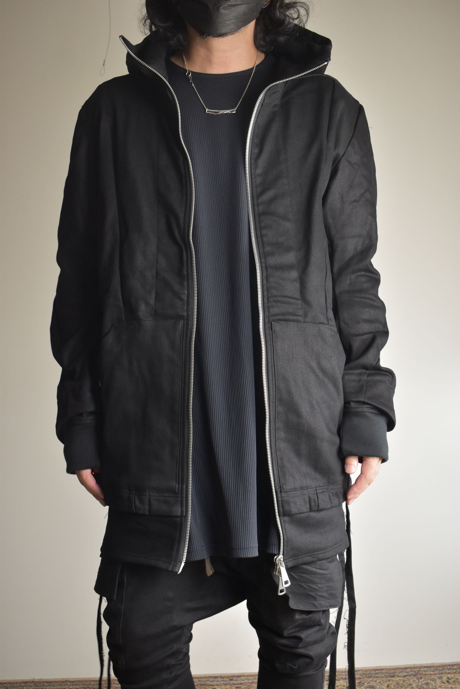 Bonding  Hoodie Denim Blouson"Black" / ボンディングフーデッドデニムブルゾン"ブラック"
