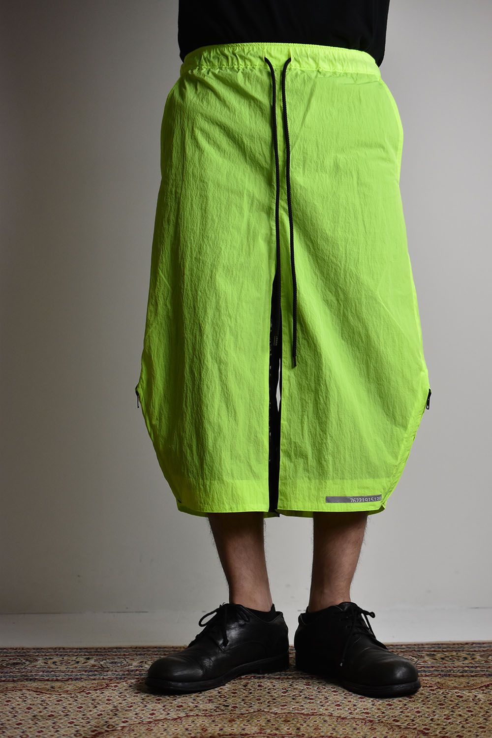 Modulation Zip Wide Shorts"Lime Yellow"/ モジュレーションジップワイドショーツ"ライムイエロー"