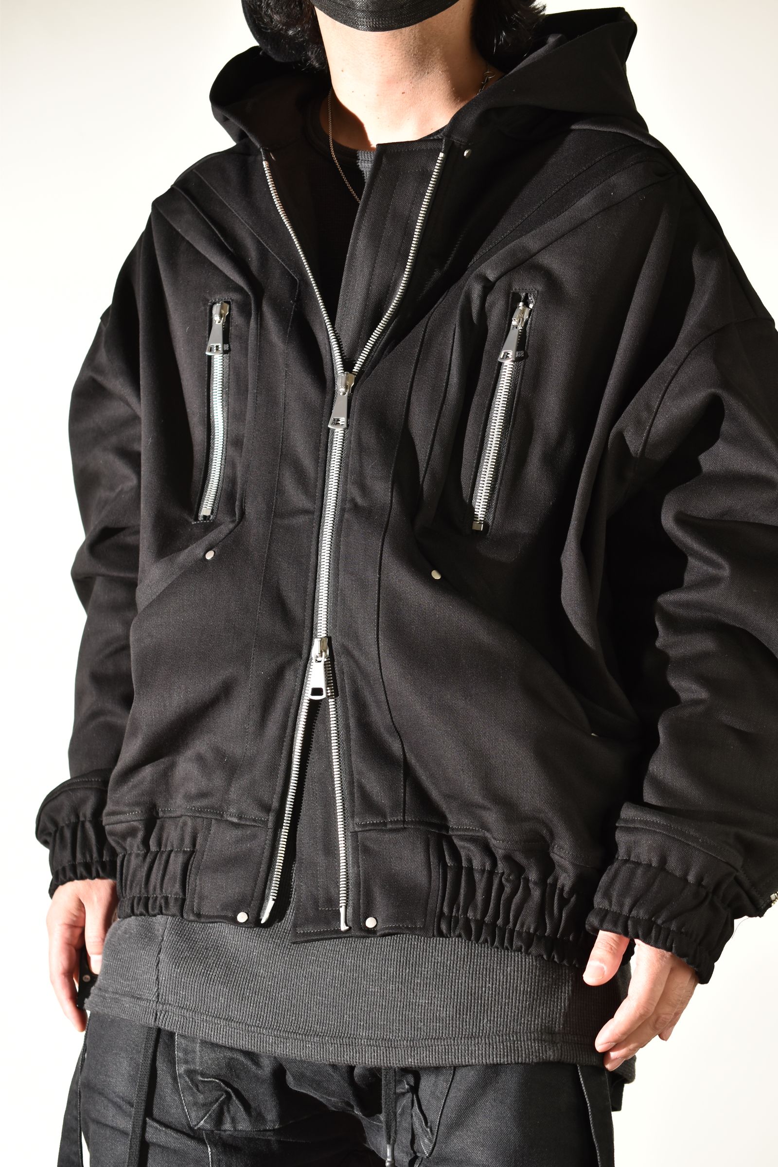 Denim Zip Hoodie Blouson"Black" / デニムジップフーディブルゾン"ブラック"