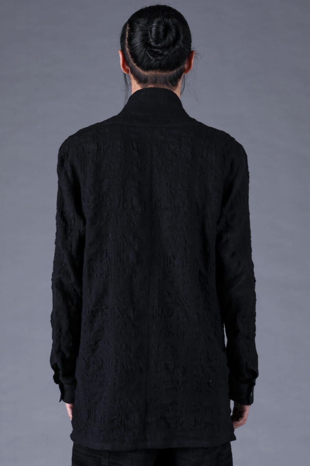 Shadow Check Shawl Collar Shirt"Black" / シャドウチェックショールカラーシャツ"ブラック"