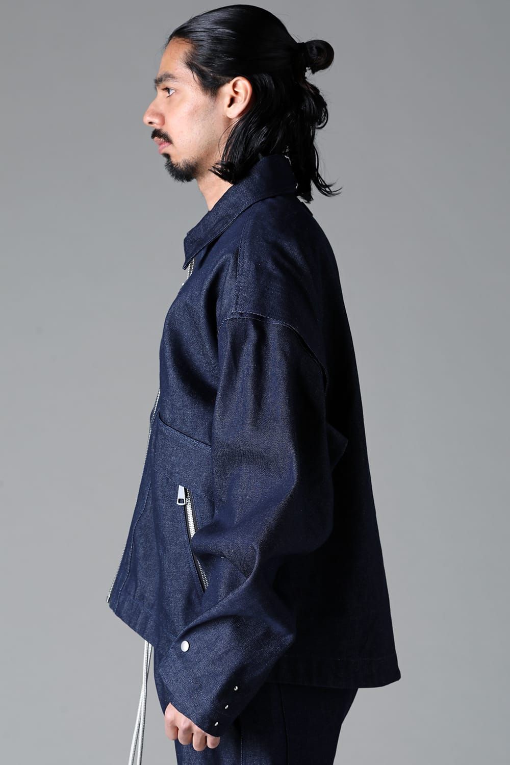 《2025AW先行予約》Tuck Sleeve Jcaket"Black / Navy" /タックスリーブジャケット"ブラック/ネイビー"