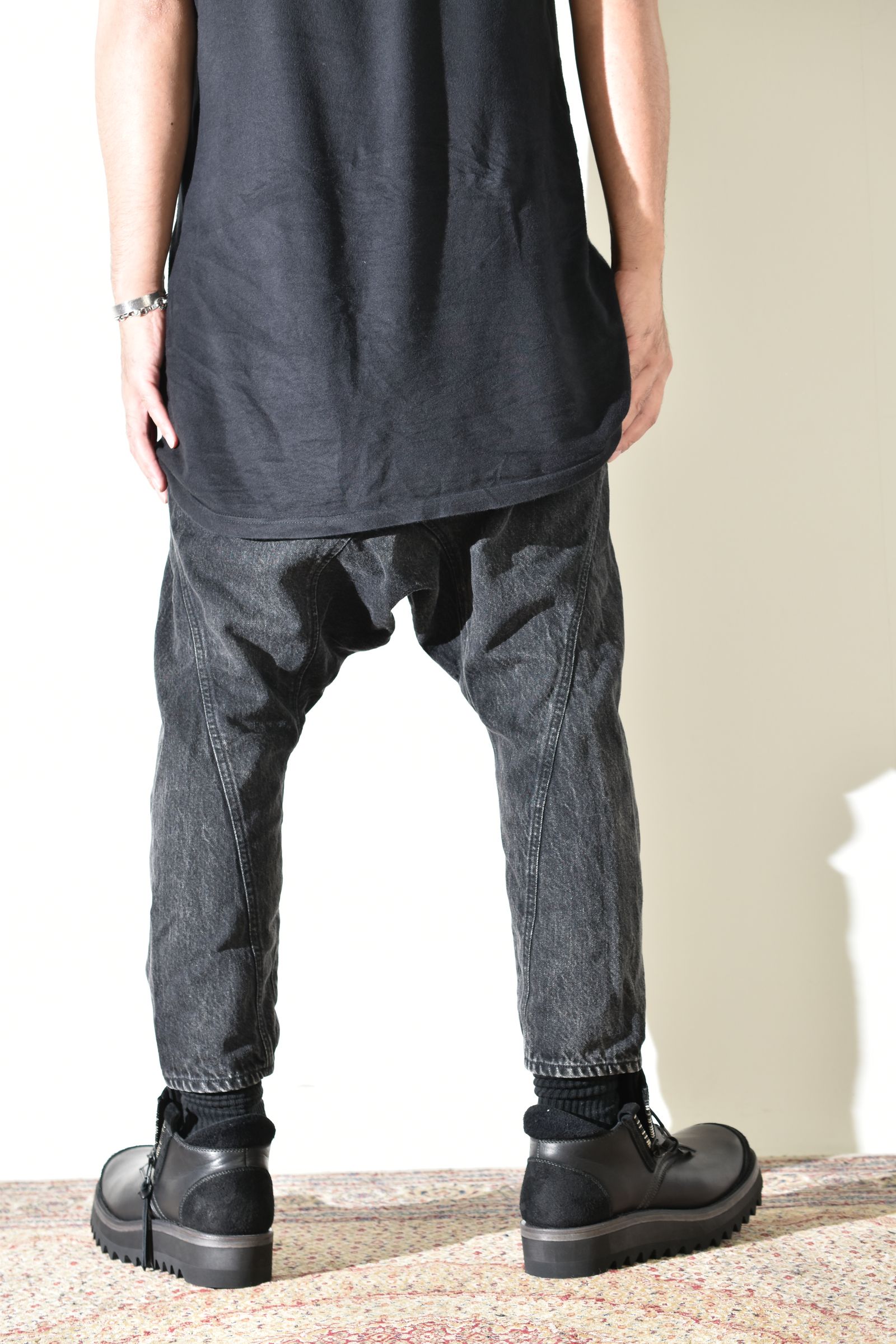 Sarrouel Denim Pants "Mist Bleach Black" / サルエルデニムパンツ "ミストブリーチブラック"