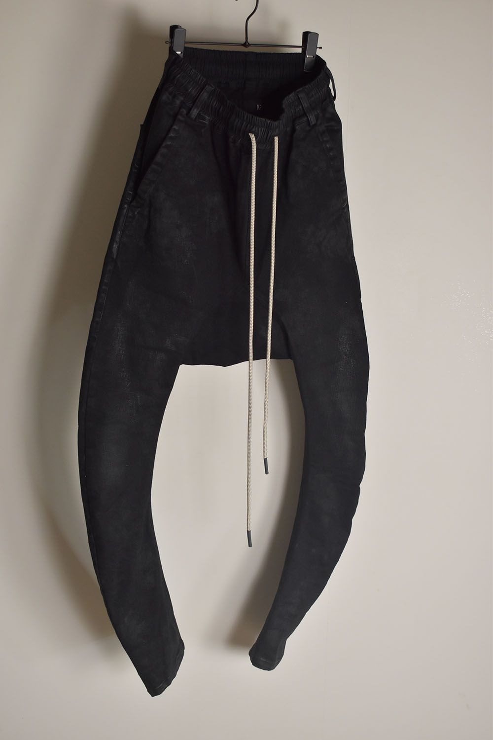 Coated Stretch denim Sarouel skinny"Black" / コーティングストレッチデニムサルエルスキニー"ブラック"