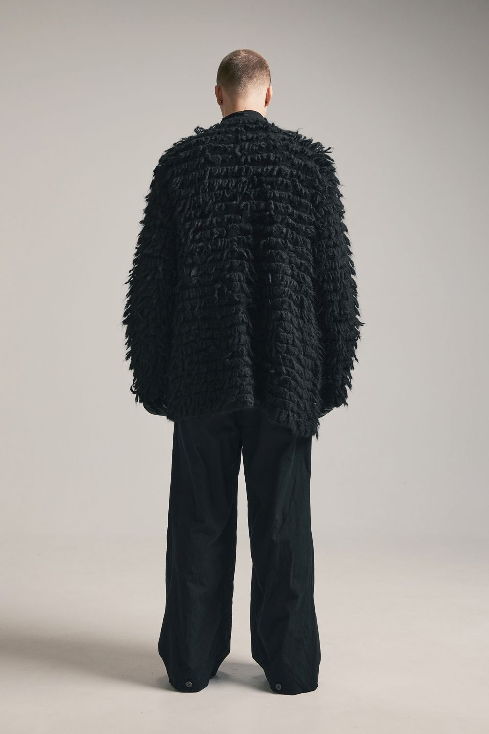 5GG Long Pile Knit Cardigan"Black" / ロングパイルニットカーディガン"ブラック"