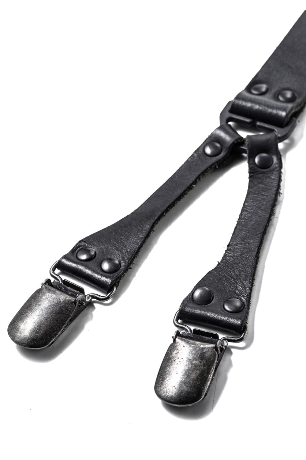 《2027SS先行予約分》Narrow Leather Suspenders"Black" / ナローレザーサスペンダー