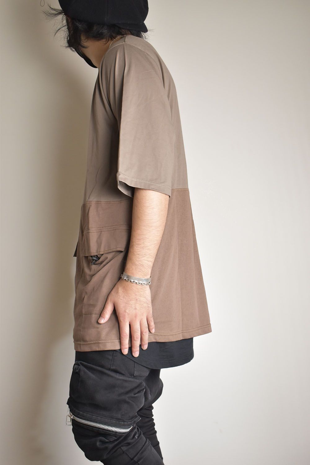 Switching Pocket Tee"Walnut" / スウィッチングポケットTee"ウォルナット"