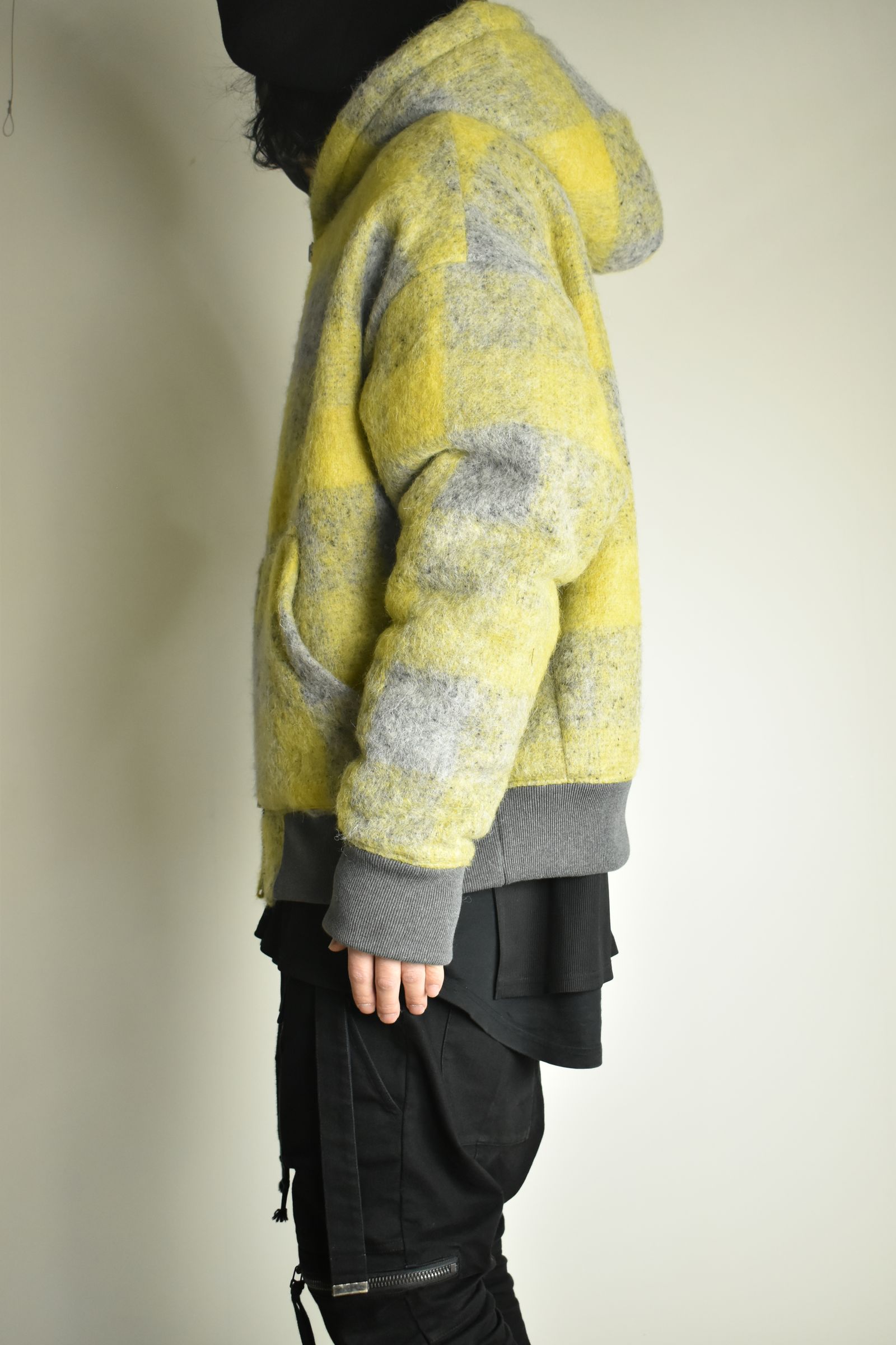 《2026AW先行予約》Plaid Padded Hoodie"Yellow" / プレイドパデッドフーディ"イエロー"