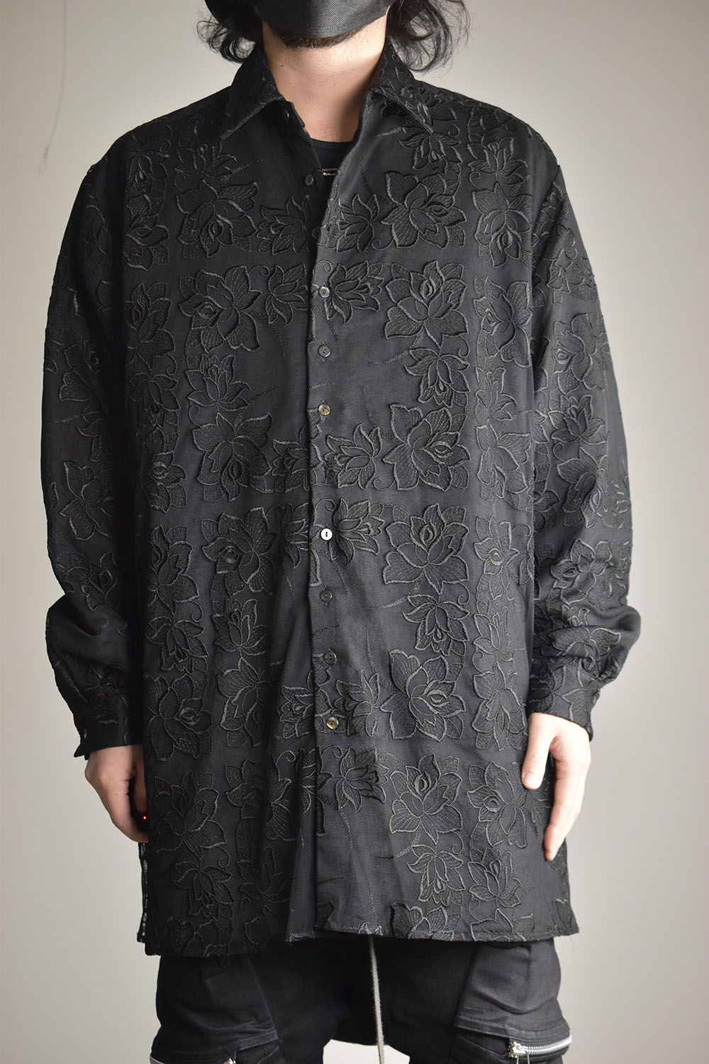 Over Size Lace Shirts"Black"/オーバーサイズレースシャツ"ブラック"