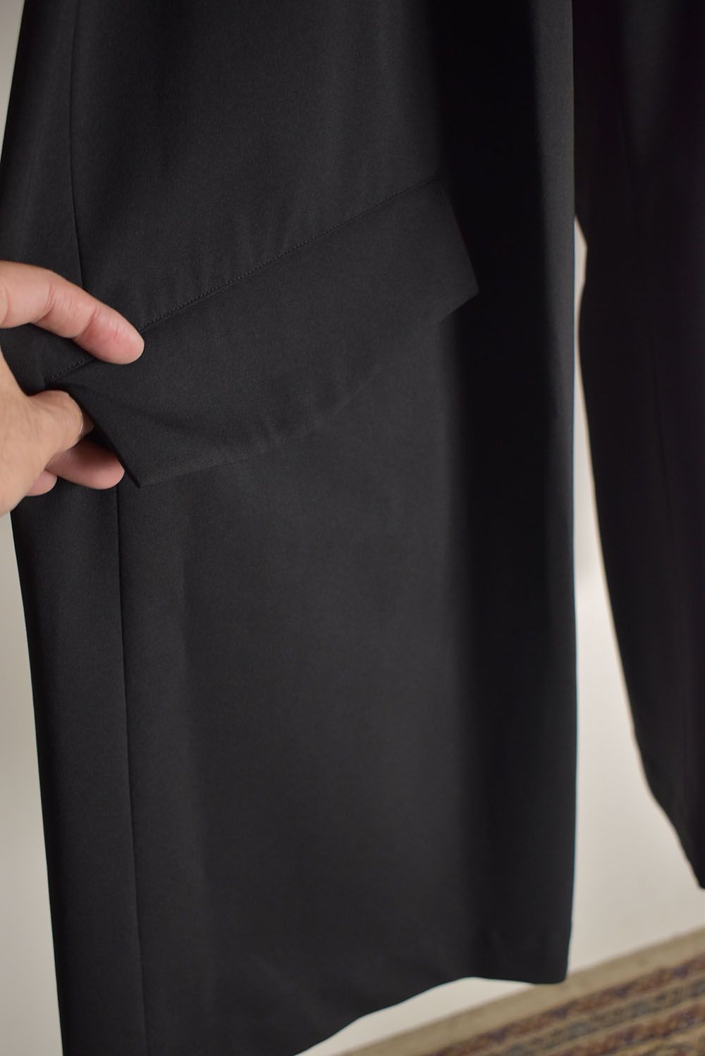 Shingle Flap Baggy Trousers "Black" / シンフラップバギートラウザー"ブラック"