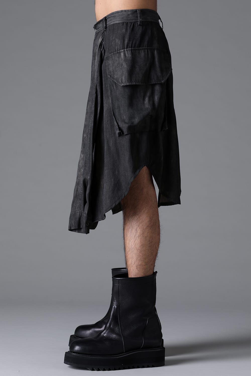 《2026SS先行予約》Sleeve Wrap Skirt"Black / Uneven D.Grey / Uneven Grey" / スリーブラップスカート"ブラック/アンイーブンダークグレー/アンイーブングレー"