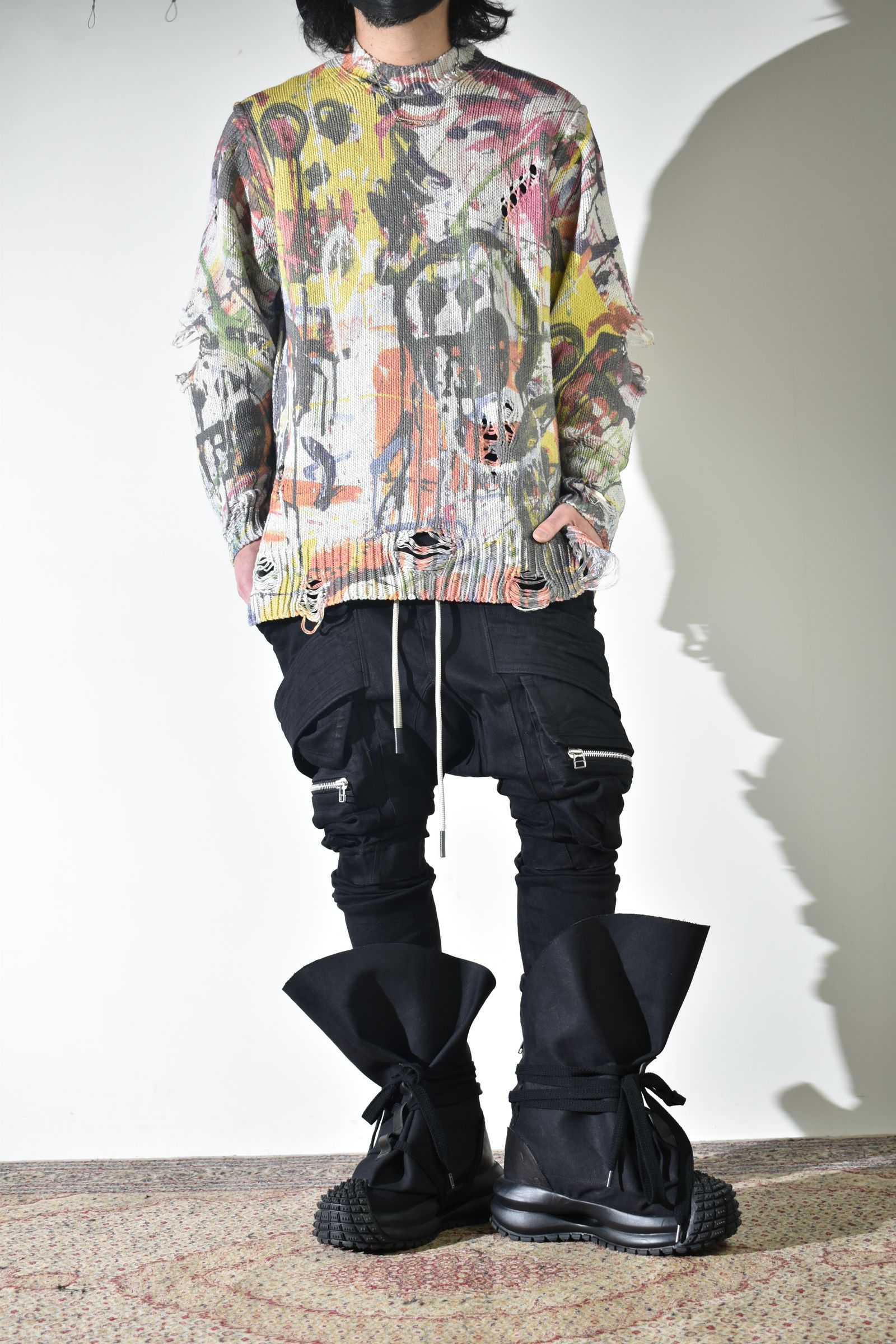 サルエルスキニーも合うサックブーツ