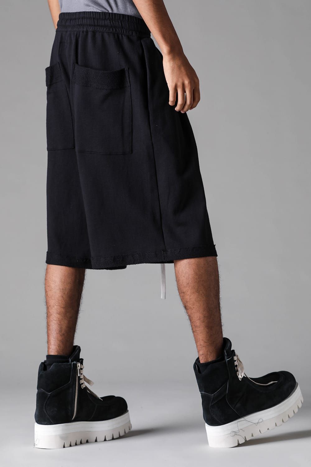 《2027SS先行予約》Lightweight French Terry Wide Shorts"Black" / ミニ裏毛ワイドショーツ"ブラック"