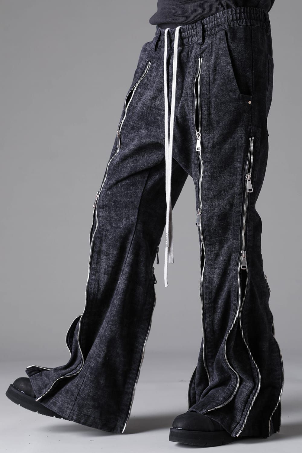 《2026AW先行予約》Zipped Fared Pants"D.Grey" / ジップフレアパンツ"ダークグレー"