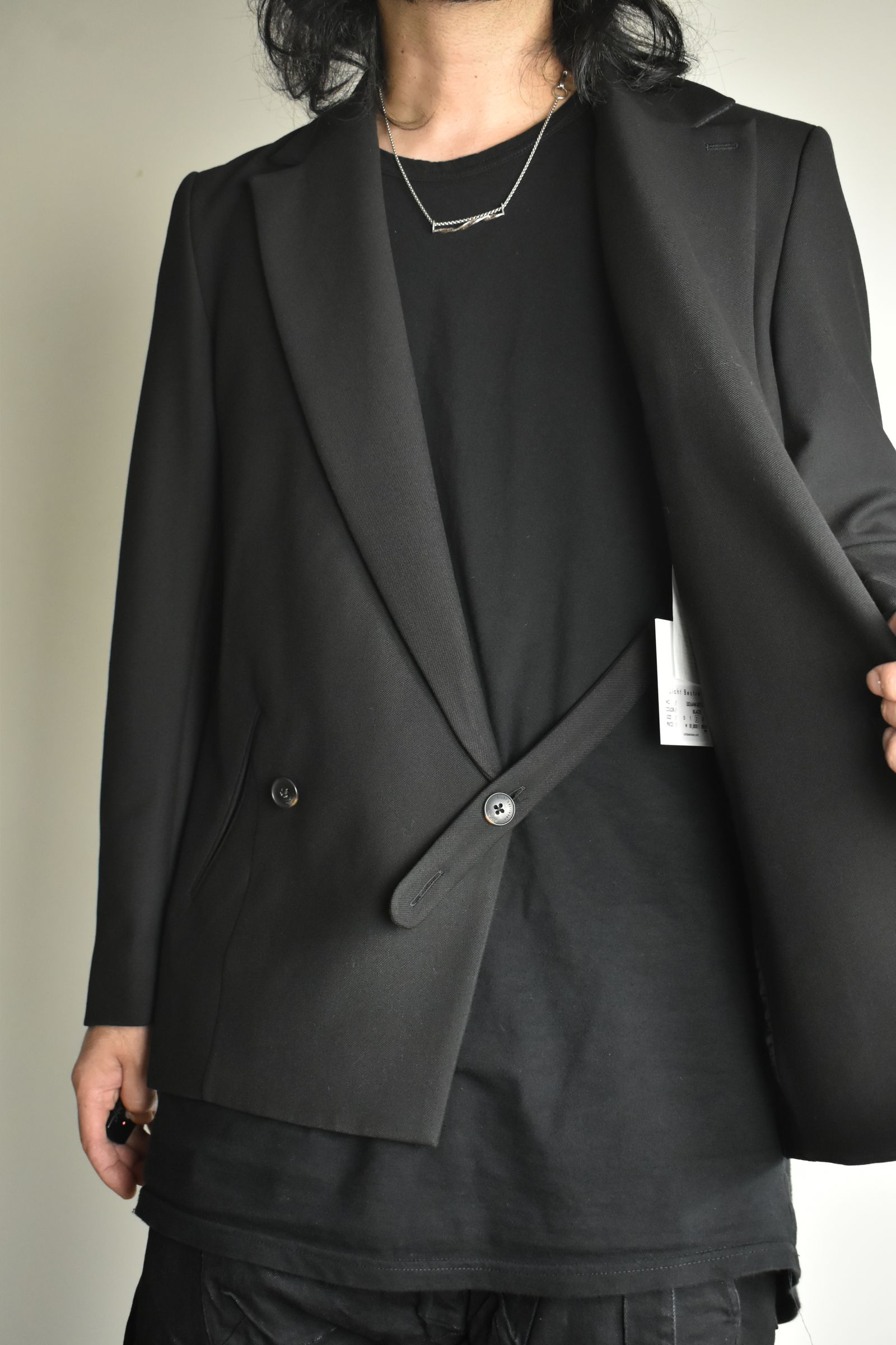 Notch Lapel Double Breasted Tailored Jacket "Black" / ノッチドラペルダブルブレストテーラードジャケット"ブラック"