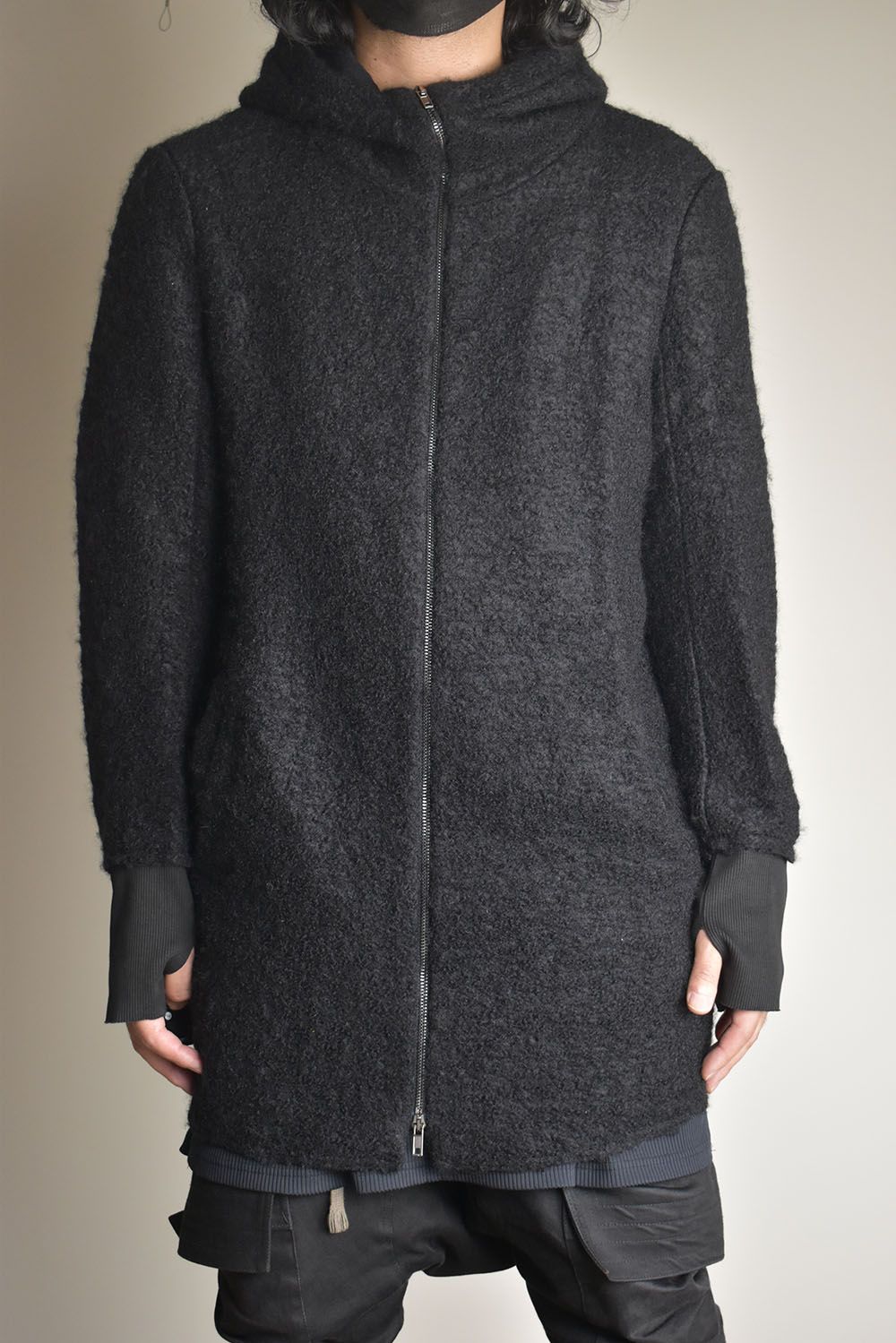 Mohair Knit Zip Hoodie "Black" / モヘアニットジップフーディ"ブラック"
