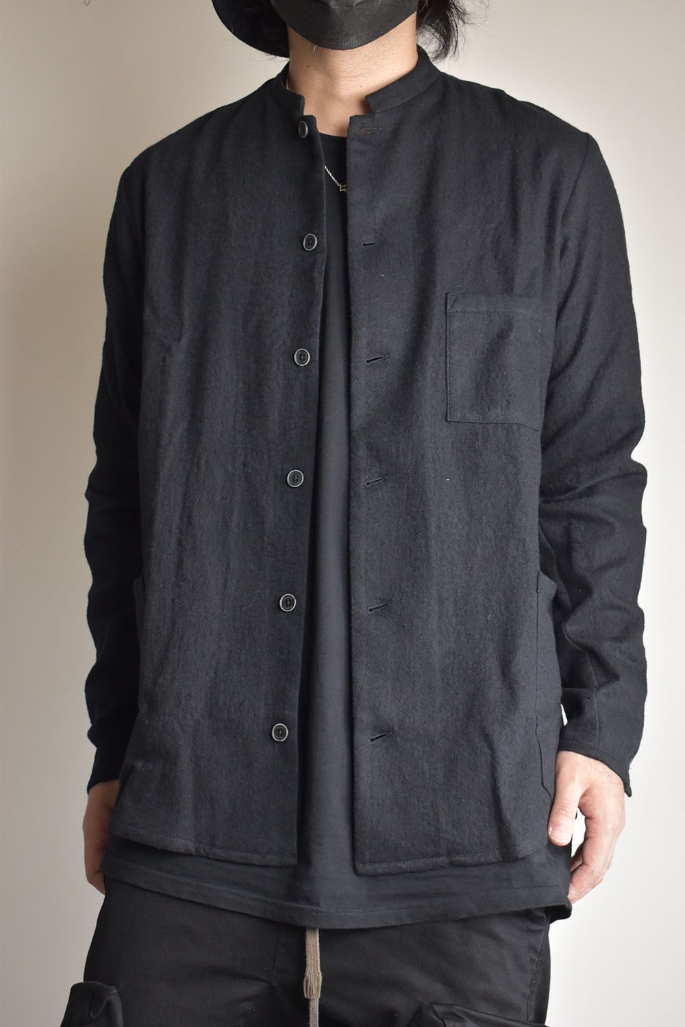 Stand Collar Shirts"Lamp Black"/スタンドカラーシャツ"ランプブラック"