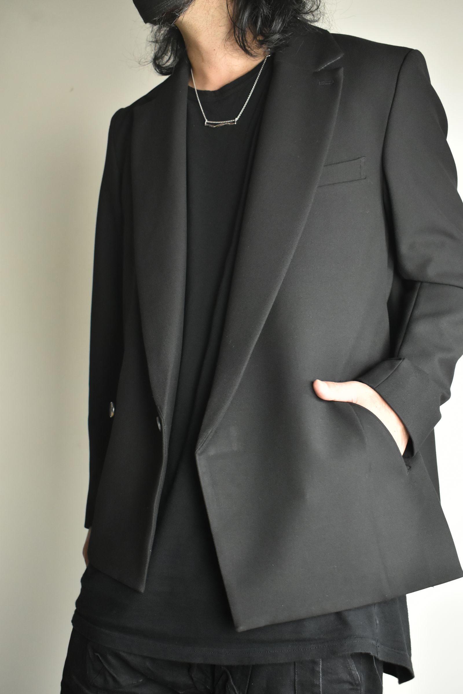 Notch Lapel Double Breasted Tailored Jacket "Black" / ノッチドラペルダブルブレストテーラードジャケット"ブラック"