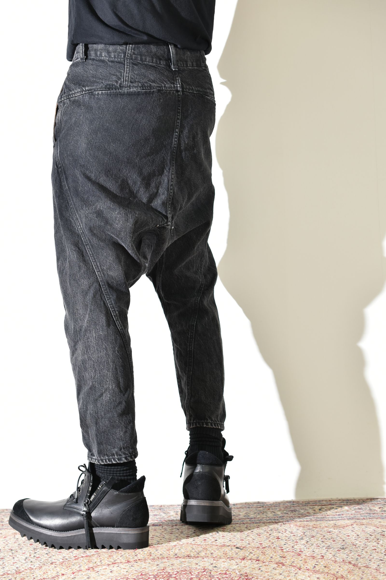 Sarrouel Denim Pants "Mist Bleach Black" / サルエルデニムパンツ "ミストブリーチブラック"