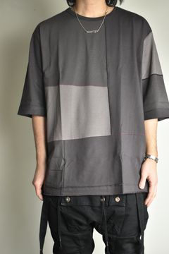 Multi Color Patchwork T-shirt"Charcoal" / マルチカラーパッチワークTシャツ"チャコール"
