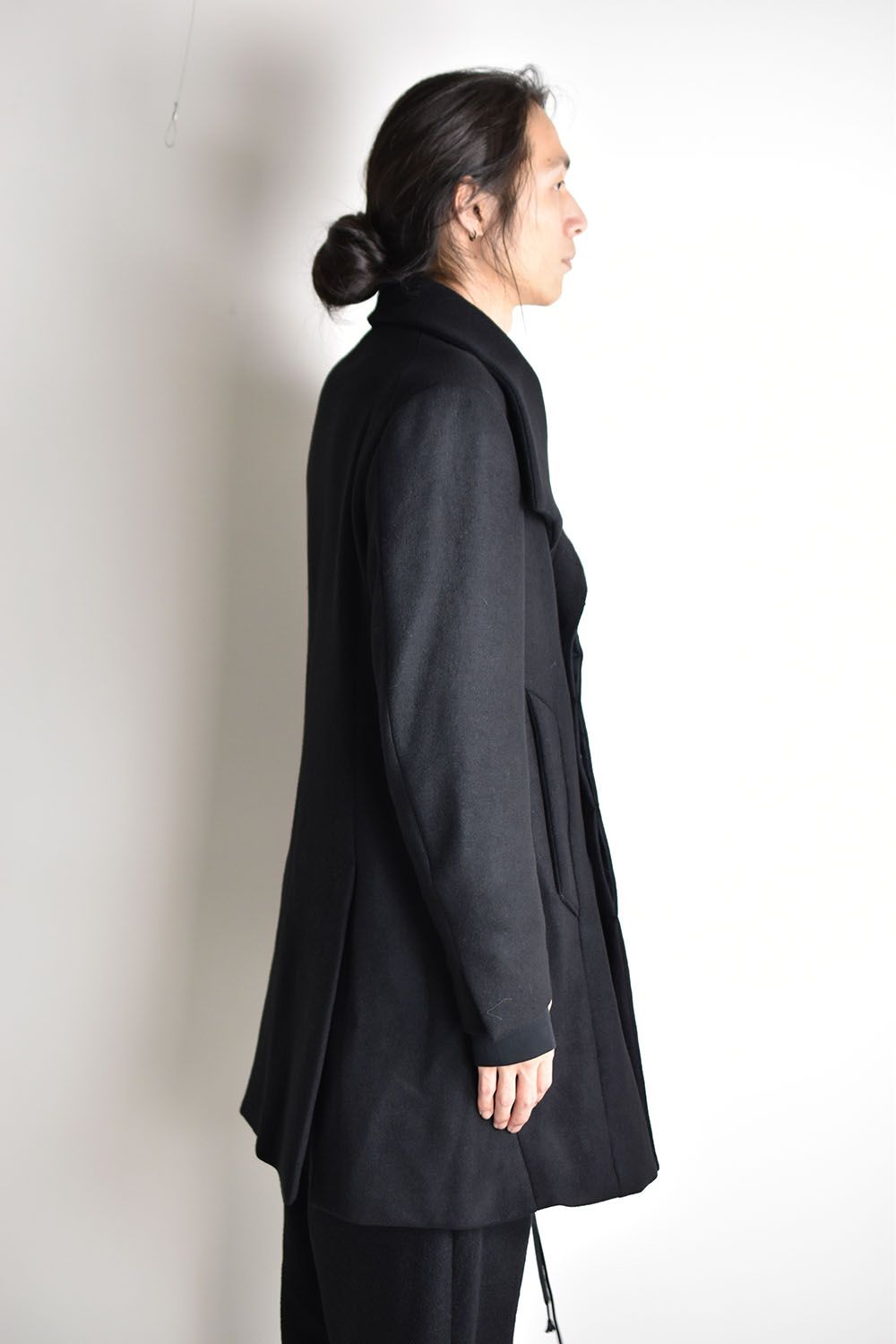 Melton High Neck Coat"Black"/メルトンハイネックコート"ブラック"