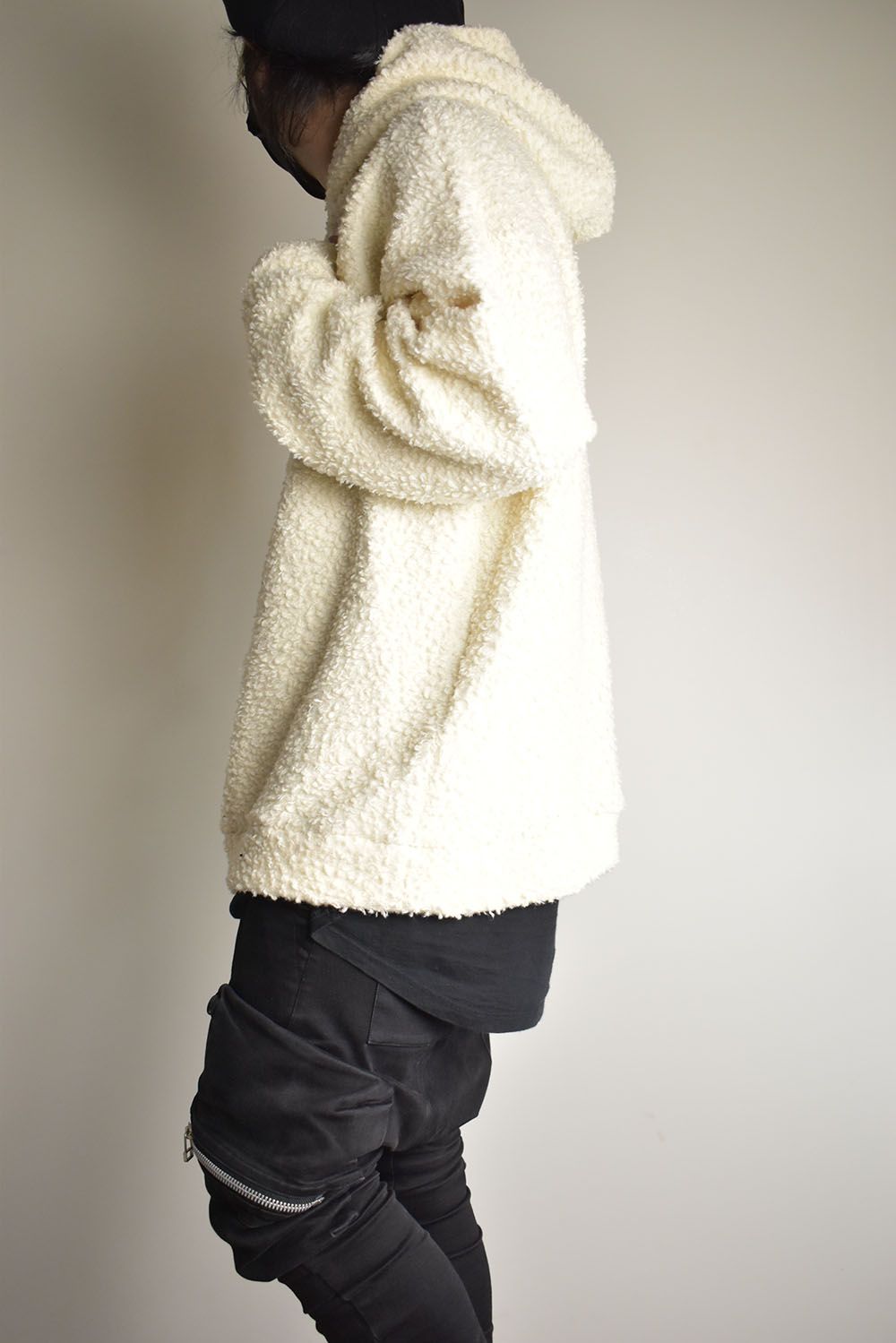 Wool Cotton Boa Hoodie Pullover"White" /  ウールコットンボアフーディプルオーバー"ホワイト"