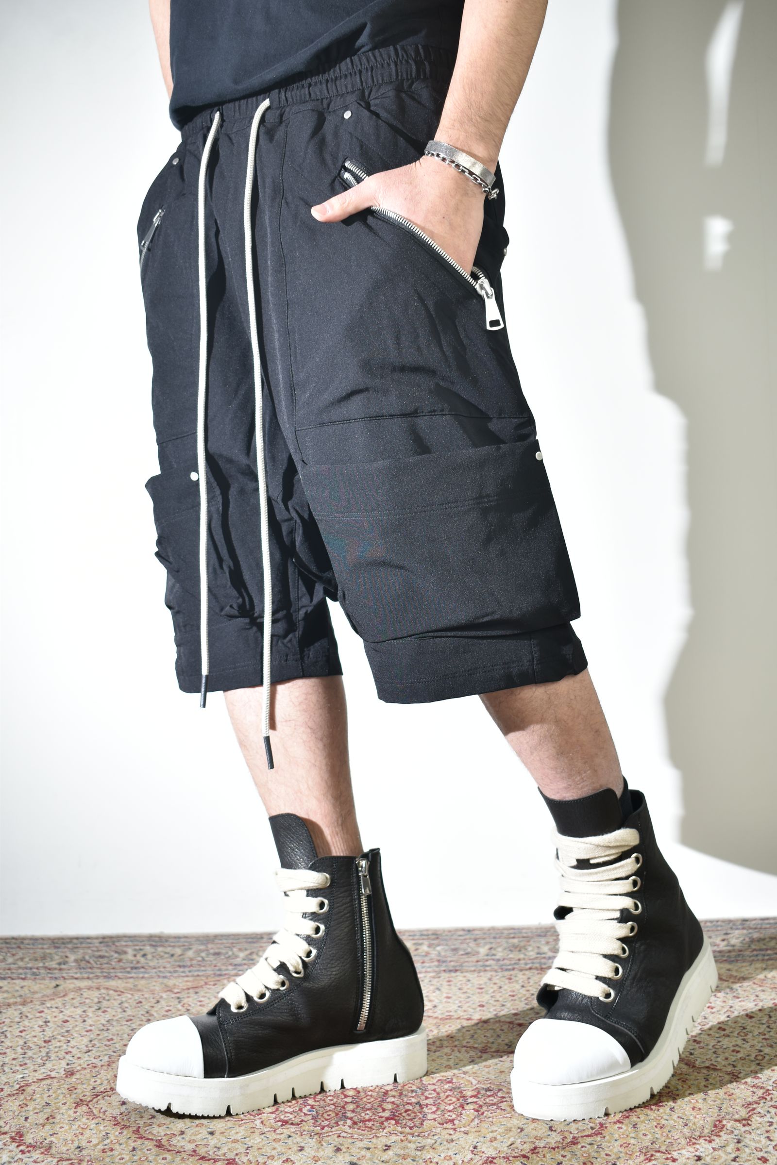Stretch Nylon Cargo Shorts"Black" / ストレッチナイロンカーゴショーツ"ブラック"
