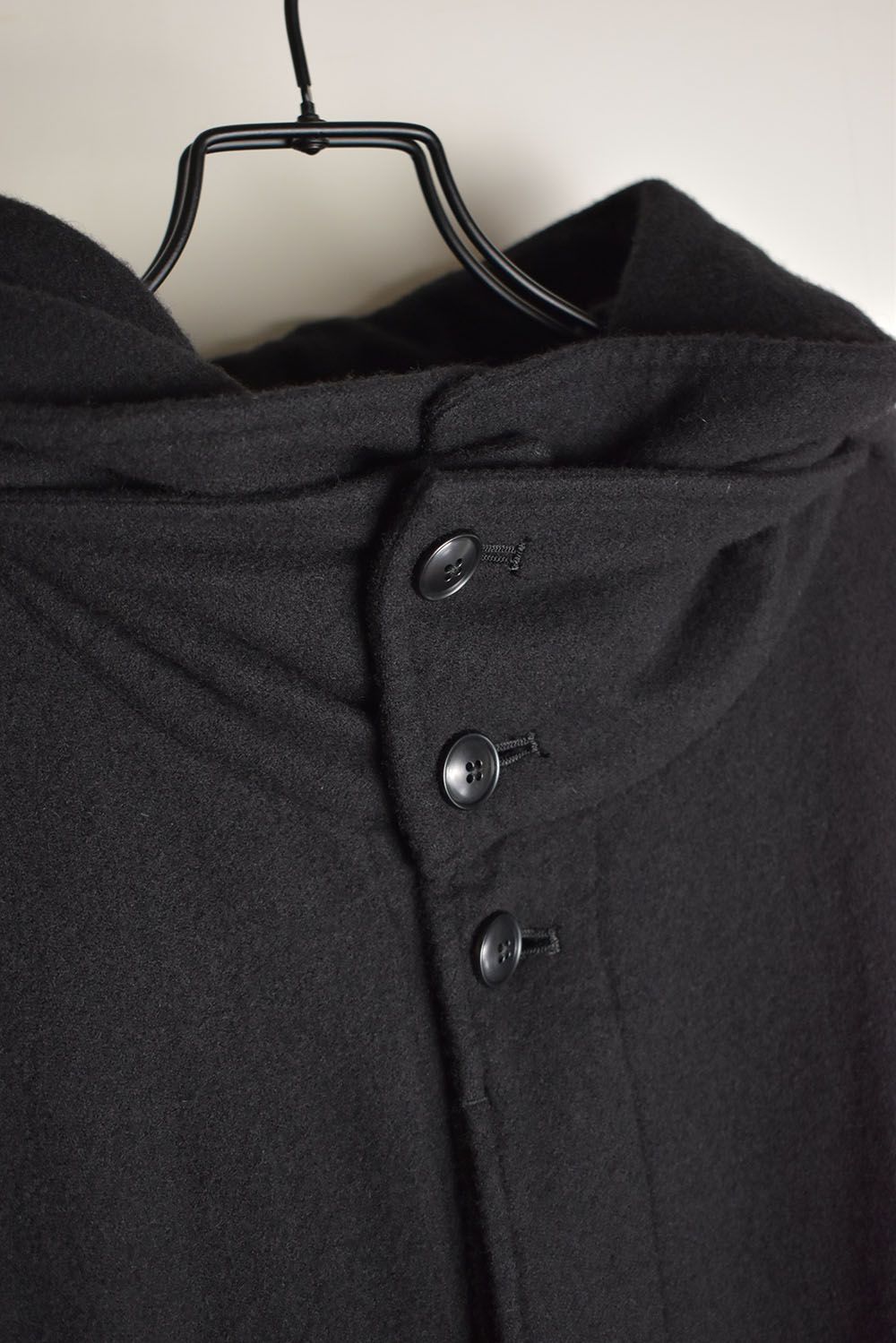 Wool Fulling Product Dyed Coat "Black" / ウール縮絨 製品染めコート"ブラック"