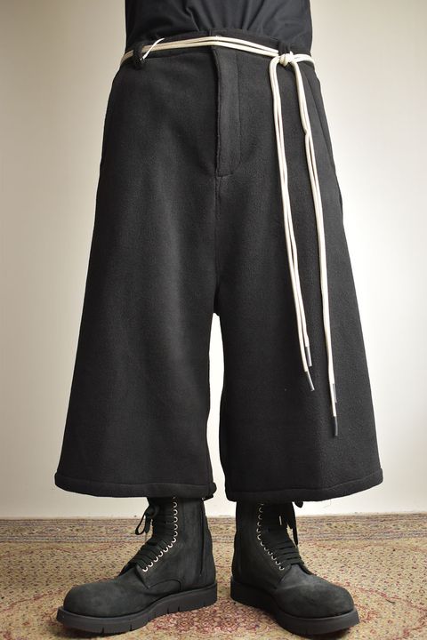 Fleece Over Cropped Pants"Black"/フリースオーバークロップドパンツ"ブラック"