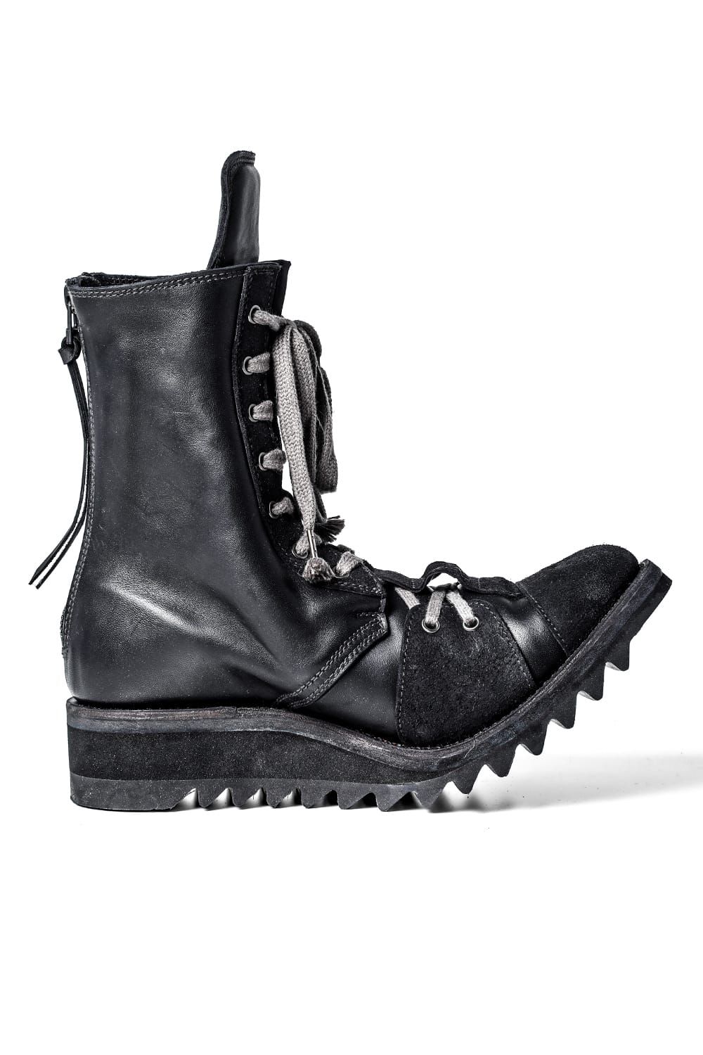 Horse Leather Shark Sole Lace-Up Boots "Black" / ホースレザーシャークソールレースアップブーツ"ブラック"