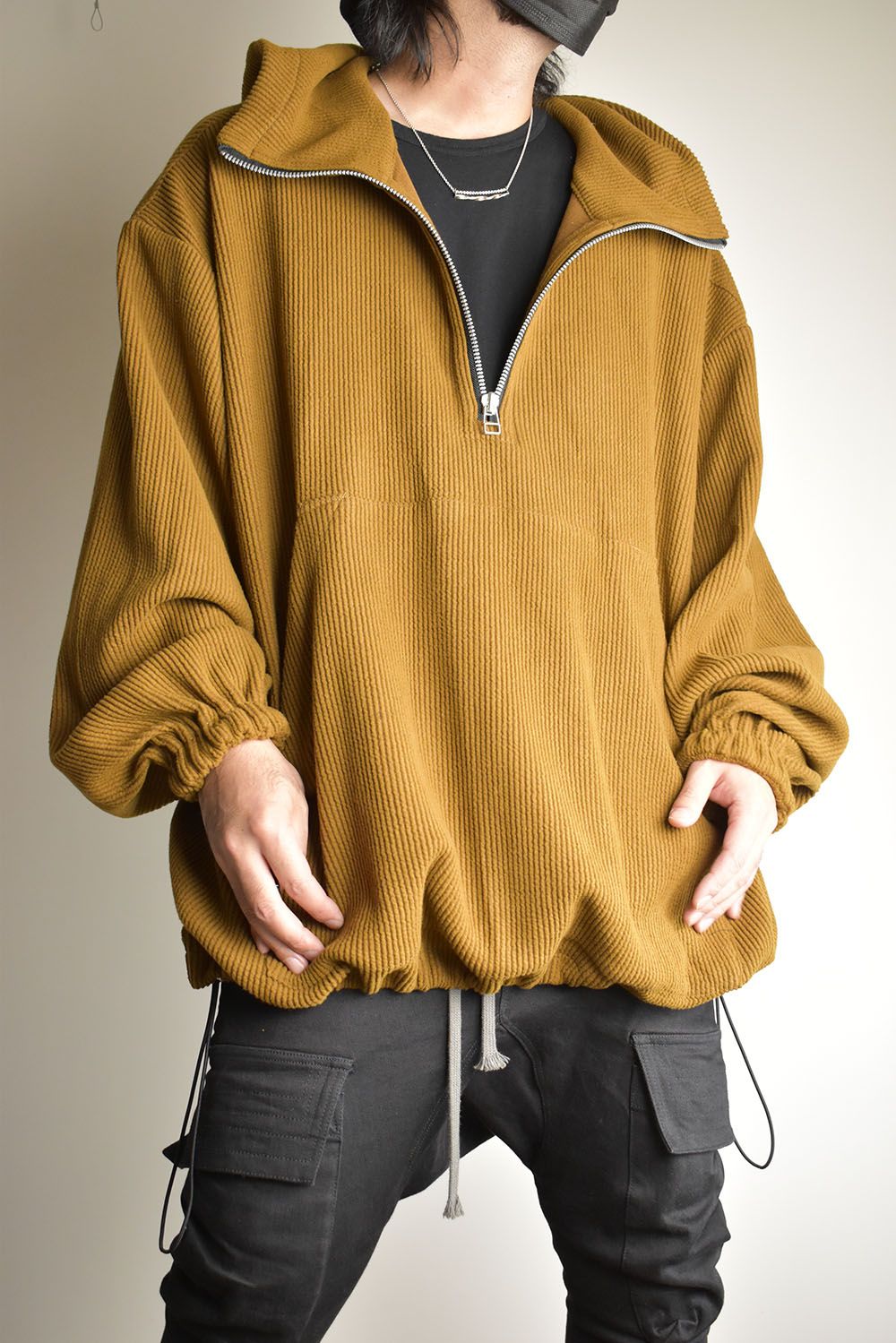 Kint Corduroy Hoodie"Camel" / ニットコーデュロイフーディ"キャメル"