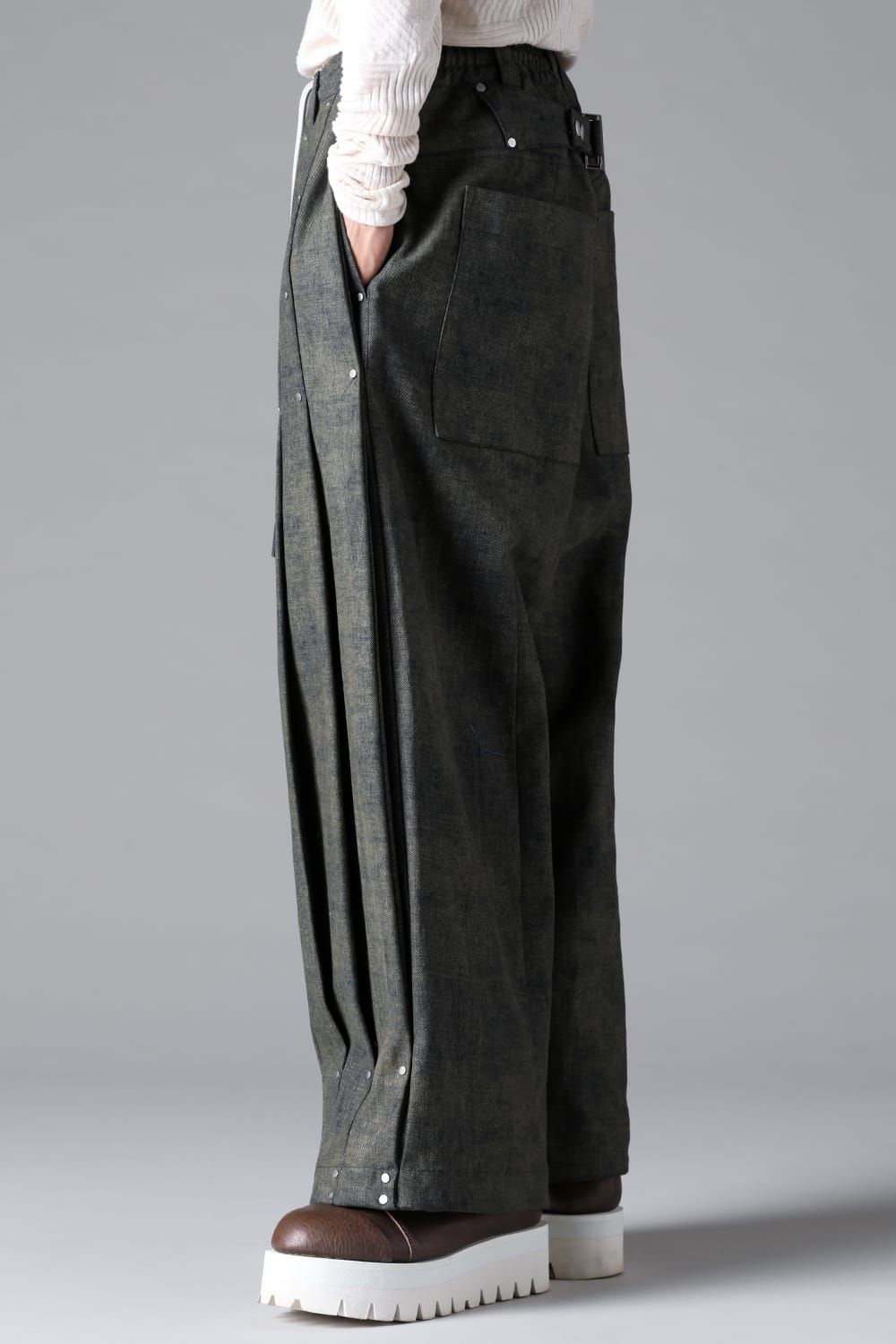 《2026SS先行予約》Blended Shades Denim  Pleats Tuck WideL Pants"D.verdigris/L.verdigris/Steel Blue"/ブレンデッドシェイドデニムプレートタックワイドパンツ"ダークベルディグリ/ライトベルディグリ/スティールブルー"