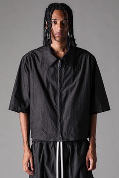 《2027SS先行予約》Cotton Nylon Zip Half Sleeve Shirts"Black" / コットンナイロンジップハーフスリーブシャツブラック"