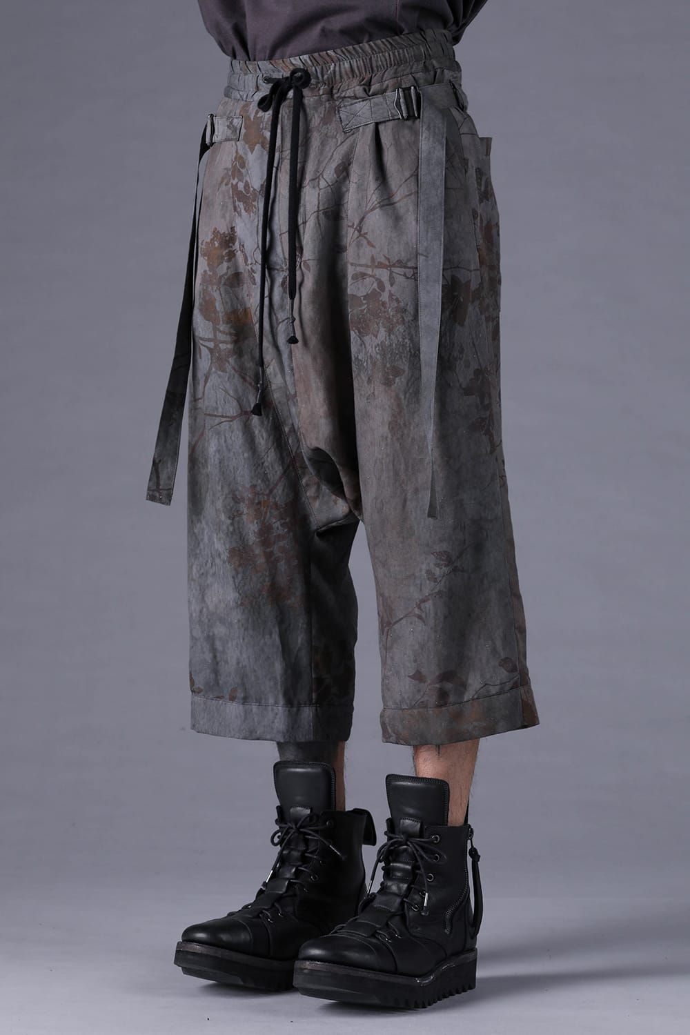 《2027SS先行予約分》Inkjet-Printed Wide-Leg Cropped Pants"Charcoal" / インクジェットプリントワイドクロップドパンツ"チャコール"