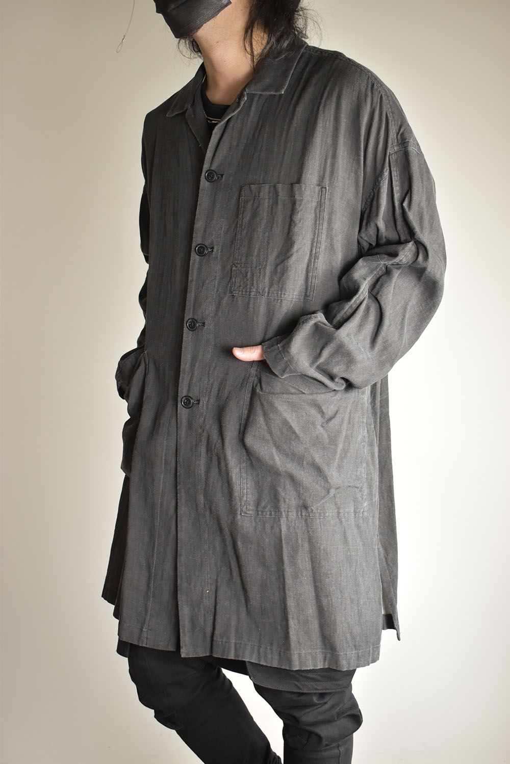 Pigmented Viera Shop Coat"Charcoal" / 顔料刷りビエラショップコート"チャコール"