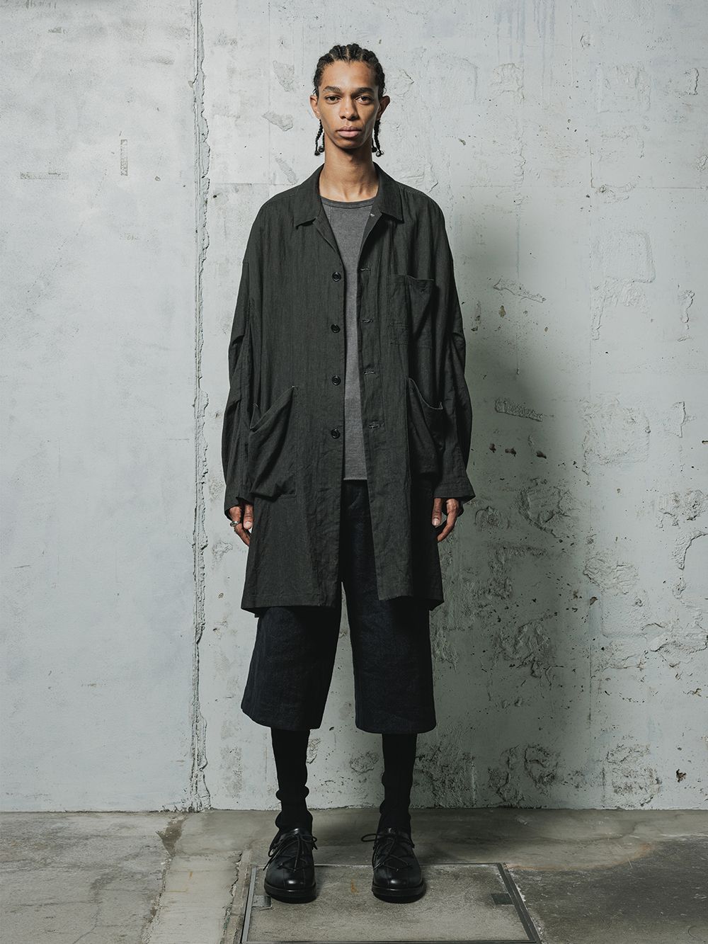 Pigmented Viera Shop Coat"Charcoal" / 顔料刷りビエラショップコート"チャコール"