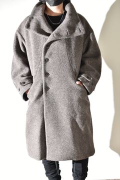 Wool Pile High Neck Coat "GreyBeige" / ウールパイルハイネックコート"グレーベージュ"