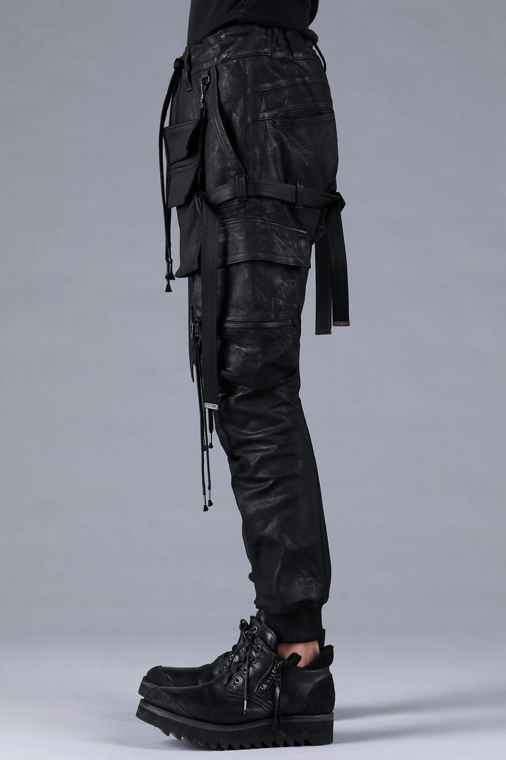 Product Coating Bag Attached Cargo Jogging Pants"Black" / 製品コーティングバッグアタッチドカーゴジョグパンツ"ブラック"